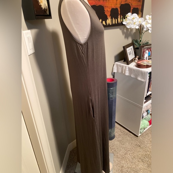 SOLD Olive Green Tank Dress Size Large - Picture 3 of 4